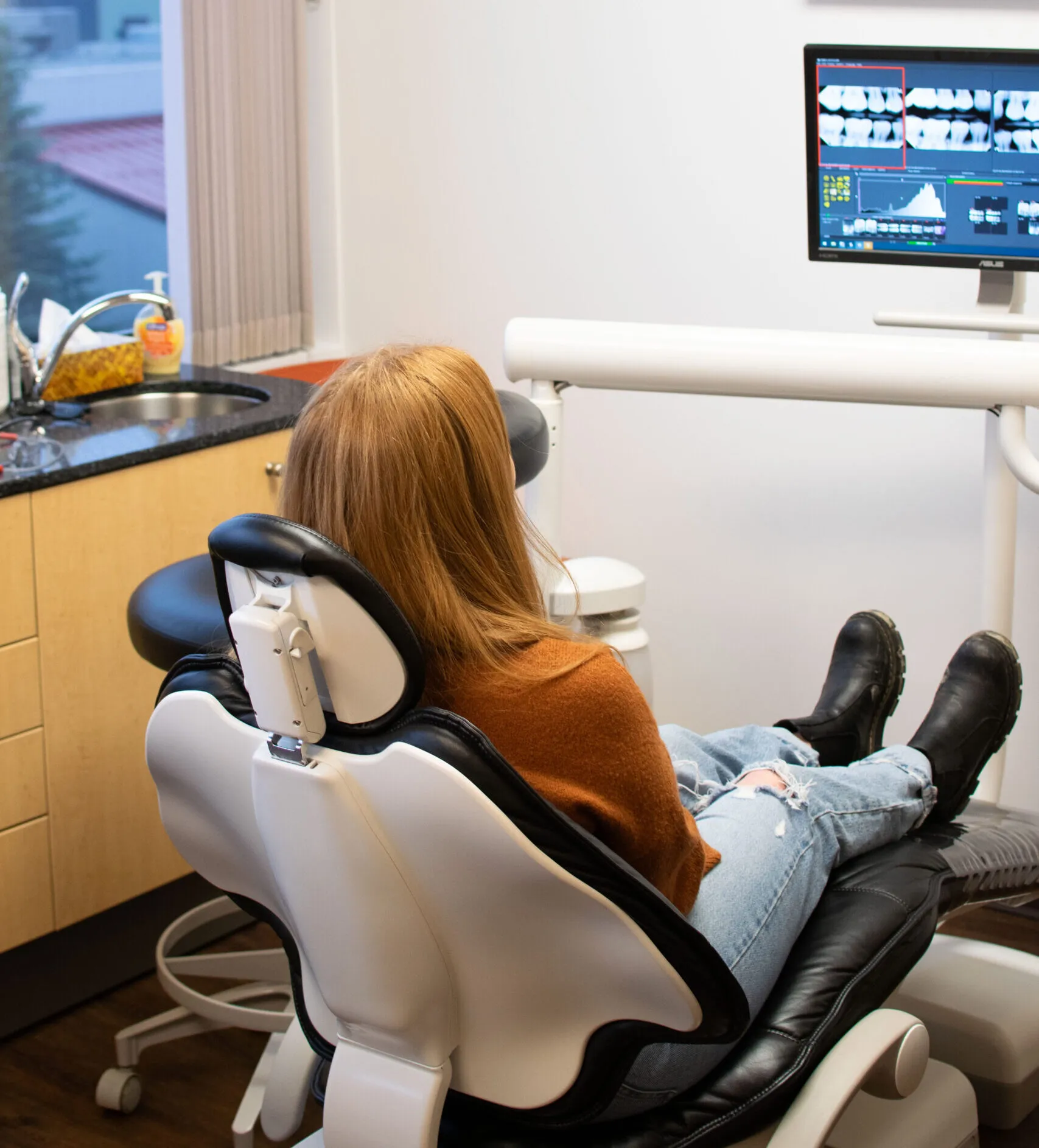 Dentist with patient
