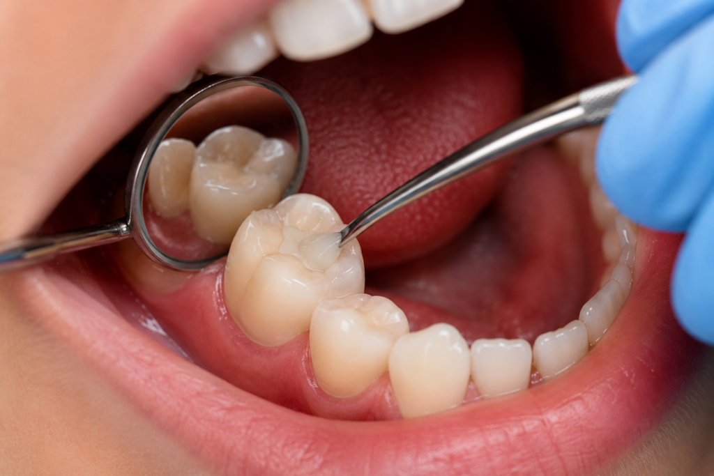 Tooth cavity filling treatment